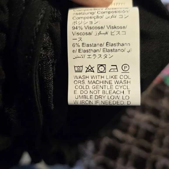 Black Lace Trim Asymmetrical Dress M - Picture 8 of 8